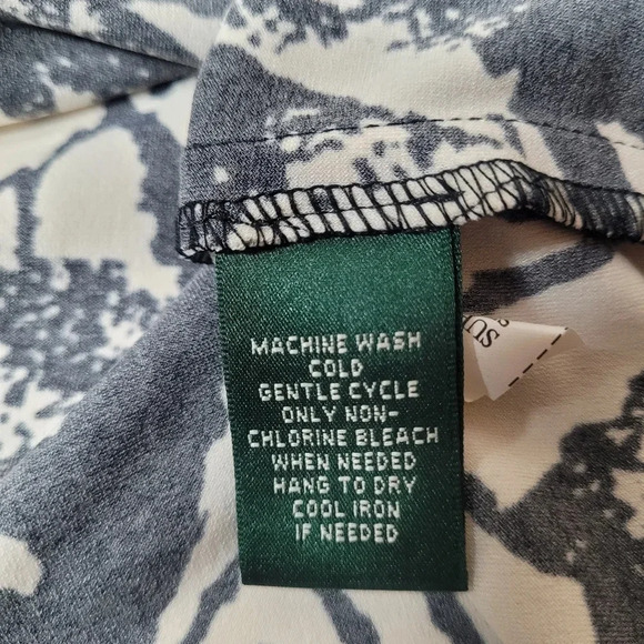 Lauren Ralph Lauren Abstract Faux Wrap Stretchy Knit Career Dress sz 4 - Picture 6 of 7